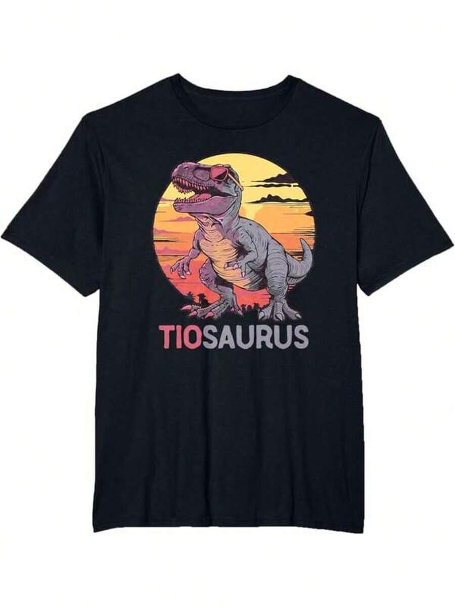 Funny Rex T-Shirt By TioSaurus Dino Dinosaur Tio Saurus - Black - View 1