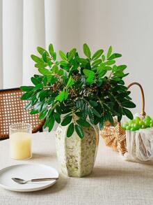 1支/3支人造桉树枝带浆果，仿真绿色桉树叶装饰，适用于春夏季酒店、家居、花园、派对、桌面、婚礼装饰 - 綠色 - 查看 4