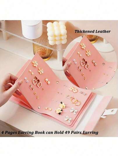 1pc Super Portable Multi-Function Jewelry Roll Bag, Earrings, Necklace Storage Pouch, Compact Accessory Organizer With Secure Closure, Gift For Women