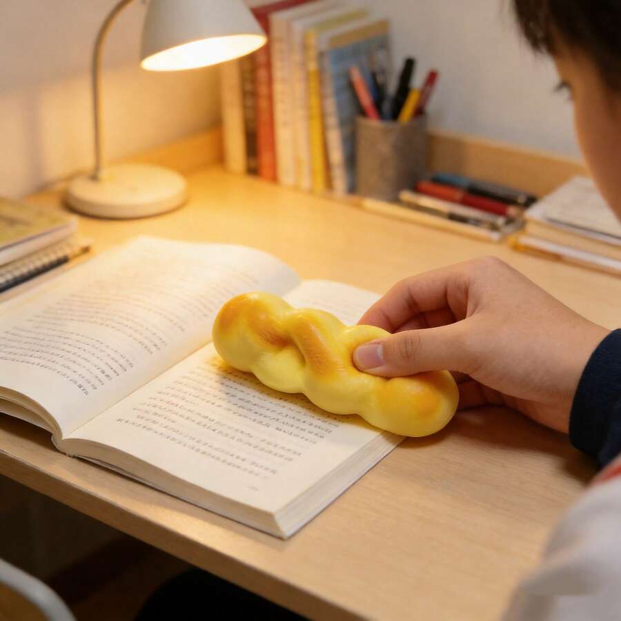 新款柔软Q弹仿真面包捏捏乐玩具，减压慢回弹捏捏乐玩具，办公室减压捏捏乐玩具，生日/圣诞节/万圣节礼物（手工制品，可能存在轻微瑕疵，属正常现象，介意者请勿购买） - 彩色 - 查看 1