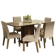 MADESA Dining Table & Chair Sets - Brown and Cream - View 12
