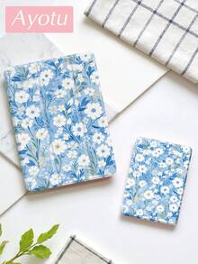 Ayotu 1 Pc Blue And White Daisies Tablet Case & Kindle E-Book Case Compatible With 10th Generation, 10.2/Mini6/Mini7/9.7 Inches, Compatible With Samsung Galaxy Tab A9 Plus, Kindle (11th Generation-2024 Release)(6 Inch), Kindle Paperwhite 12th Gen 2024, Great Holiday Gift, Stylish And Simple Pattern. - Multicolor - View 4