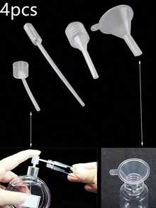 4pcs Perfume Refill Pump Set, Cosmetic Refill Pump, Travel Refillable Spray Bottle Transfer Tools, Funnel/Dropper/Squeeze Dropper, Suitable For Liquid Cosmetics, Perfume Samples, Essential Oils, Travel And DIY Use - Clear - View 1