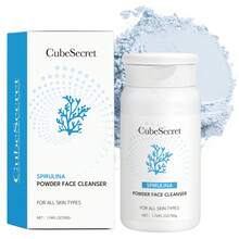 CubeSecret Spirulina Powder Face Cleanser 50g – Gentle Exfoliating & Brightening Powder-To-Foam Wash With Spirulina Extract, Hyaluronic Acid & Natural Scrub Particles, For All Skin Types, Deeply Cleanses & Removes Impurities, Moisturizes Without Drying Or Tightening, Leaves Skin Smooth & Refreshed, Travel-Friendly Powder Formula, Easy To Lather With Water, Suitable For Daily Use, Free From Harsh Chemicals, Vegan & Cruelty-Free Facial Cleanser. - CubeSecret Spirulina Powder Face Cleanser - 查看 7