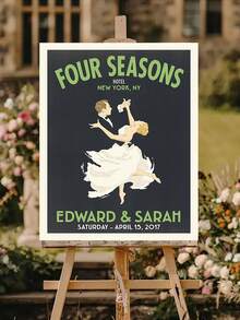 Customizable Wedding Welcome Sign, Can Add Custom Text/Date, Suitable For Weddings And Anniversaries. Customizable Unframed Decoration Painting For Wedding First Dance Theme, Wedding Merch - Multicolor 03 - View 5