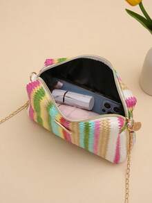 Damen Lässig Umhängetasche für Straße & Strand, Sommer Stroh Umhängetasche mit abnehmbarem Riemen, Reißverschluss, kompaktes vielseitiges Design, Lässig Reise Handtasche, Nylon Futter - Verschiedenfarbig - Übersicht 5