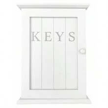 Key Cabinet - Wall-Mounted Chic Storage Rack With Hooks Keybox Hanger For Hallway Kitchen And Home Decor Stylish Key Holder Organizer White Print - White Print - View 7