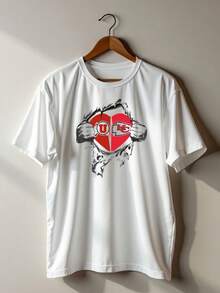 Utah Utes Heart Logos Torn Fabric T-Shirt (2) - White - View 1