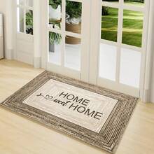 Stylish Wood Print Doormat With English Letters - Soft, Washable, Non-Slip Rug For Front Door, Entrance, Living Room, Bedroom - Vintage Home Decor, 100% Polyester, Rectangle For Birthday Anniversaries, Valentine's Day, Thanksgiving, Christmas, Halloween, Wedding, New Year Gifts Provide, Ideal Gifts For Her, Him, Family Members, Boyfriends, Girlfriends, Fathers, Family Members, Mothers, Lovers, Daughters, Sons, Grandfathers, Grandmothers, Friends, Classmates And Pets.Sofa, Bed, Car, Bedroom, Living Room, Office, Outdoor Camping,  Wall Decoration, Bedroom Decor, , Fall Decor, Fall Decorations For Home, Christmas Party Theme Mat , Christmas Decor, Office Decoration - Color 12 - View 4