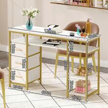 Mesa Para Manicurista Doble Con Estante 120x40x80cm - Blanco - Ver 4