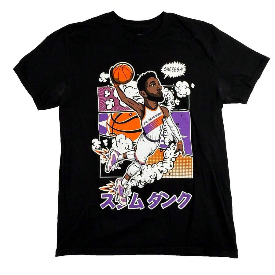 Devin Booker Tee - NBAS - Phoenix Suns - Sheesh World - Futuristic - Size Medium - 黑色 - 查看 1