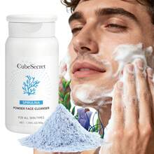 CubeSecret Spirulina Powder Face Cleanser 50g – Gentle Exfoliating & Brightening Powder-To-Foam Wash With Spirulina Extract, Hyaluronic Acid & Natural Scrub Particles, For All Skin Types, Deeply Cleanses & Removes Impurities, Moisturizes Without Drying Or Tightening, Leaves Skin Smooth & Refreshed, Travel-Friendly Powder Formula, Easy To Lather With Water, Suitable For Daily Use, Free From Harsh Chemicals, Vegan & Cruelty-Free Facial Cleanser. - CubeSecret Spirulina Powder Face Cleanser - 查看 2