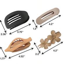 12 PCS Flat Hair Claw Clips For Women,Flower Hair Clips For Thick Or Thin Hair,4 Styles Matte Hair Clips Strong Hold Jaw Hair No Slip Grip Hair Claw Clips For Women Girls Gifts - Apricot - View 6