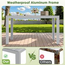 Rectangular Garden Table Made Of Aluminum And WPC, Weatherproof Dining Table For Garden And Patio, Modern Outdoor Table For 6 People, 140x90x75 Cm - Grey - View 5
