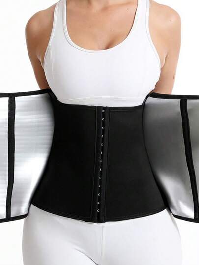 3-Hooks Waist Trainer Sauna Belt, Women Sweat Workout Waist Cincher Trimmer For Yoga Fitness