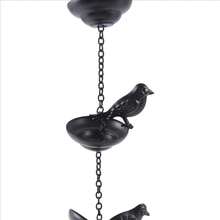 Metal Rain Chain For Outside Adjustable Rain Catcher Chain With Bell For Gutters Outside Eaves Drainage Downspout, For Divert Water And Home Display - 黑鳥雨鏈 - 查看 6