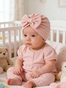 4/5pcs Newborn Baby Girl Hats, Bow Headband Caps Suitable For 0-12 Months, Soft Elastic Infant Shower Gift, 1st Birthday Present - Multicolor - View 7