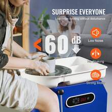 Pottery Wheel 450W For Adults And Beginners 11in Clay Wheel Machine  Adjustable 60-300RPM Speed Handle And Pedal ABS Detachable Basin Accessory Kit For Craft DIY LCD Touch Screen, Blue - 藍色 - 查看 6