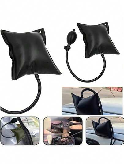 一套完整的汽车维修工具包：充气安全气囊、气泵、紧急解锁工具等等——让您的爱车做好应对任何情况的准备，无需电池