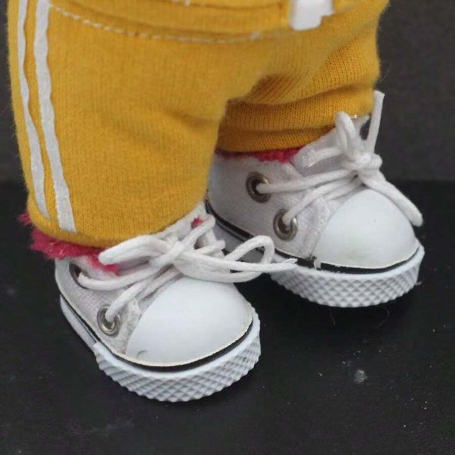 0.8cm Doll Canvas Shoes, 10cm Plush Shoes Suitable For 17cm Casual Canvas Shoes (Shoes Only) - Multicolor - View 1