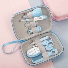 All-In-One Baby Grooming Kit, 8-In-1 Infant Care Set With Hair Brush, Comb, Safety Nail Clipper Aspirator Newborn Essentials For Boys & Girls (0-3 Years) - 藍色 - 查看 6