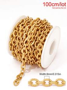 100厘米厚不锈钢金色链条，适合DIY男女项链、手链、珠宝链配件 - DIY鏈條 - 查看 11