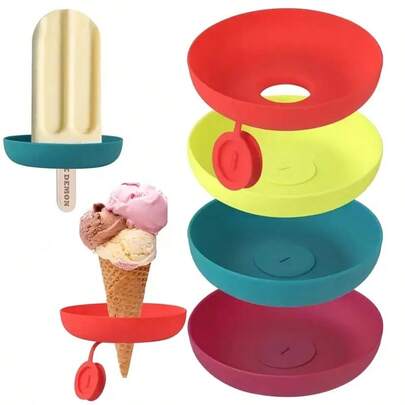4/8pcs Silicone Popsicle Mold Tray With Drip-Proof Lid, Vibrant Colors (Turquoise, Red, Purple, Yellow), Portable Mold Holder, Suitable For Summer Desserts, Ice Pop Maker | Colorful Ice Cream Mold | Silicone Material, Ice Cream Mold