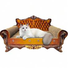 Sofá cama rascador de cartón para gatos, con forma de sofá, para rascar gatos, para rascar para gatos de interior (color café) - Marrón - Ver 1