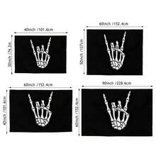 1pc Fabric Tapestry Skeleton Hand Rock Gesture, Perfect For Rock Music Fans And Punk Culture Followers, Wall Decor For Bars, Restaurants, Cafes Pubs, Room, Home Decoration Materials - A - Xem 7