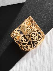 1PC Exquisite Bohemian Stainless Steel Floral Texture Romantic Party Jewelry Gift For Men And Women Polishing Couple Accessories - Fashion - View 3
