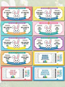 Random Style Easter Bunny Banknotes, Easter Toy Banknotes, Easter Egg Fillers, Easter Coupons, Easter Event, Bunny Banknotes, Fun Easter Basket Fillers, Easter Gifts, Easter Egg Hunt - Multicolor - View 5