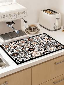 Pro Coffee Machine Water Absorption Mat No Odor Fab Diatom Mud Kitchen Anti-Slip Mat For Cafe Mothers Day Gift Home Table Cloth Graduation Party Supplies 2026 Kitchen Gadgets Camping Essentials Kitchen Decor Items Coffee Bar Station, Dish Drying Rack, Coffee Bar Essentials, Kitchen Oranigzer - Multicolor - View 5