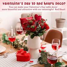 Valentines Day Tree Topper Geometric Heart Treetop Decoration Small Holiday Ornament With Coil Base For Home - 酒紅色 - 查看 3