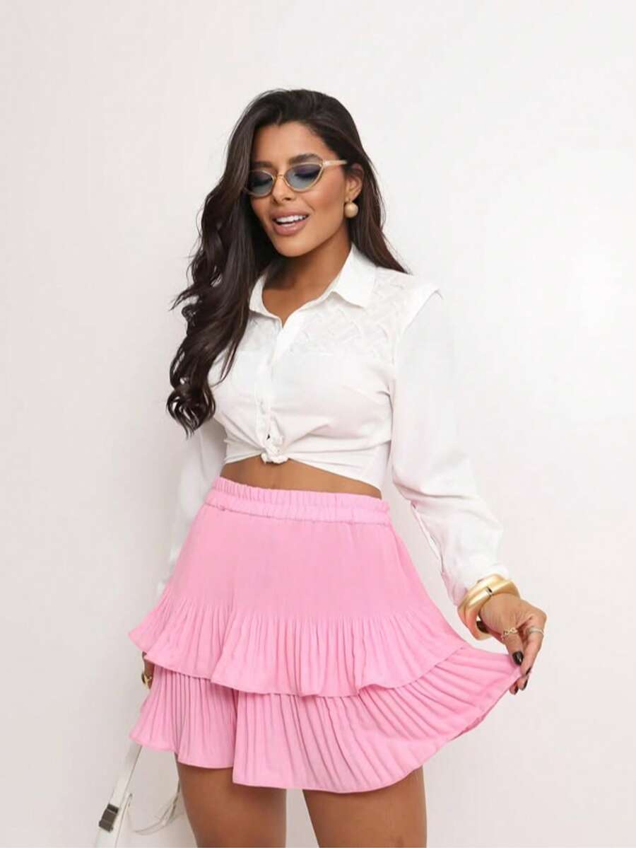 Women's Short Pleated Ruffled Skirt - Summer 2026 - Modern, Elegant ...
