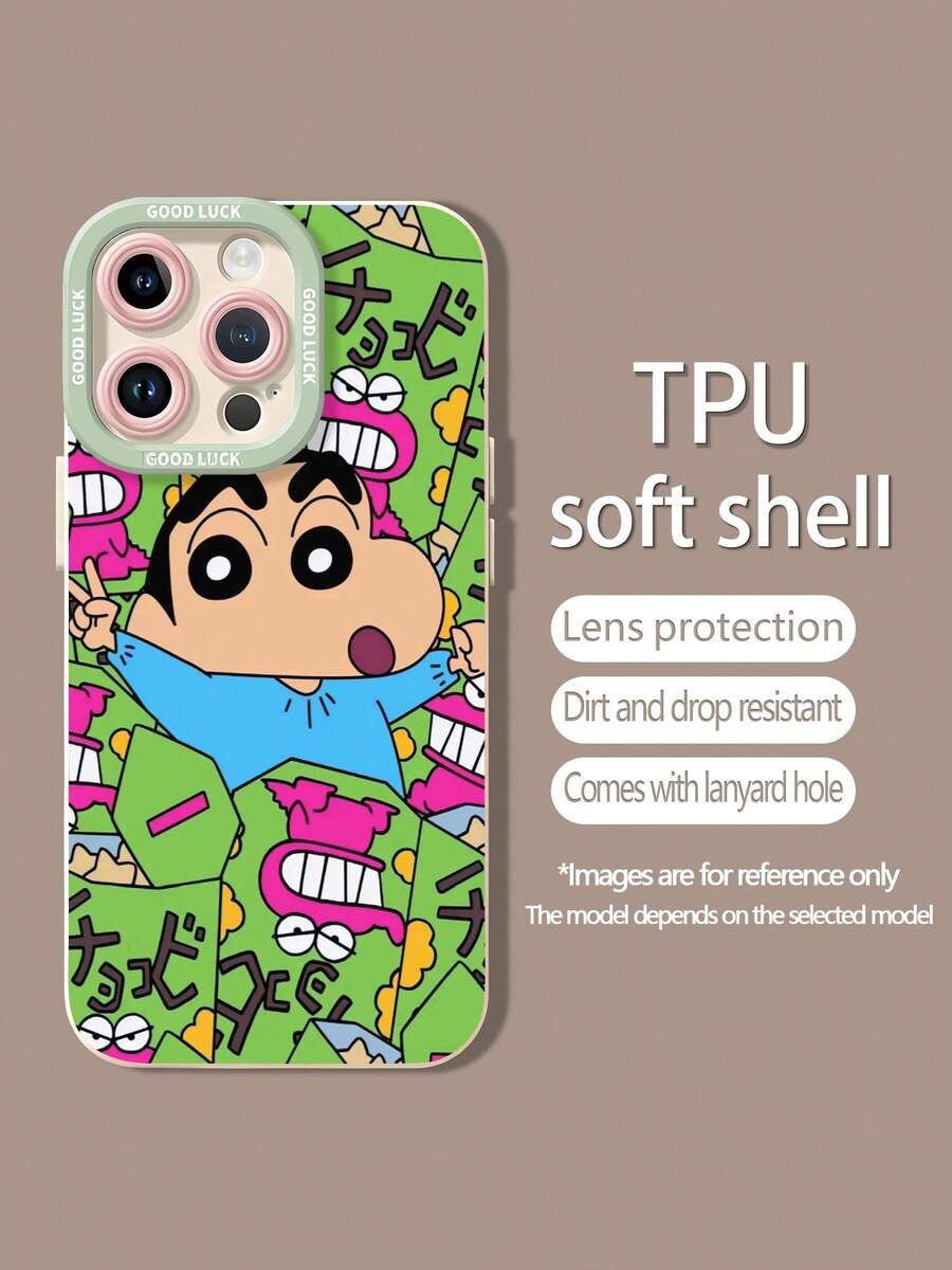 Shin-chan sonriendo con el símbolo de la paz rodeado de arte. Esta elegante funda es compatible con Samsung, Apple, OPPO, , etc. Fabricada en TPU flexible, resistente a golpes y arañazos, ofrece una excelente protección contra caídas y un agarre cómodo. Es un regalo ideal para familiares, amigos y seres queridos, y una opción perfecta para festivales. - Blanco - Ver 1