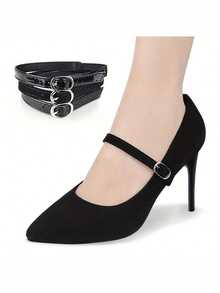 1双女士鞋带套装，高跟鞋可调节，自由绑带，固定鞋帮，防滑，捆绑式鞋带 - 彩色 - 查看 9