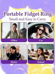 5颗可调节感官尖刺珠指尖指环，缓解压力焦虑玩具，多种颜色可选，适合成人，减压，感官玩具，指环玩具，缓解焦虑指尖指尖指环，减压指环，创意磁性玩具，舒缓指尖按摩器，适合办公室专注力训练 - 彩色 - 查看 2