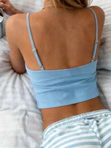 DEAR MOLLY THE BEACH CLUB Women's Sleeveless Camisole With Sun Print, Sexy Cropped Tank Top, Fitted Slim Fit Summer Vacation Style Blouse, Suitable For Daily Outing And Holiday Wear - Multicolor - View 2