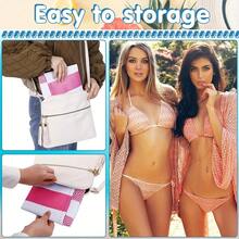 1pc Adult Inflatable Water Bed, Swimming Ring, Simple Water Floating Ring, Striped PVC Inflatable Ring - Style 1 - View 3