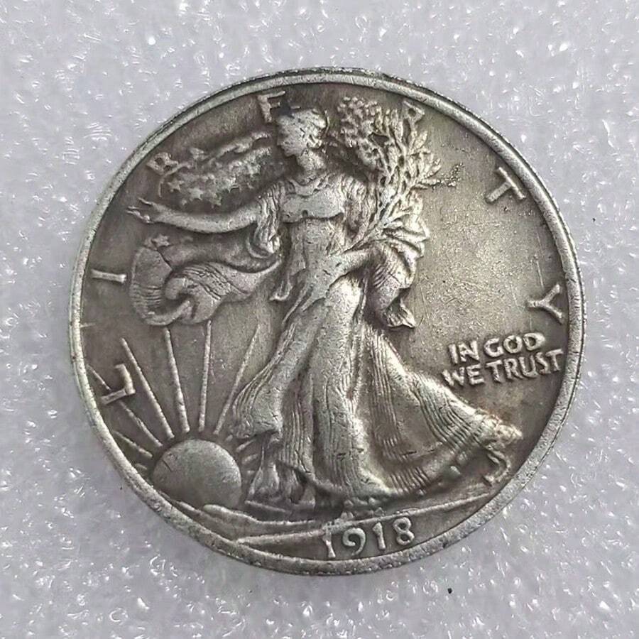 Moneda réplica de medio dólar Liberty caminando de 1918-P, Estados Unidos - Multicolor - Ver 1