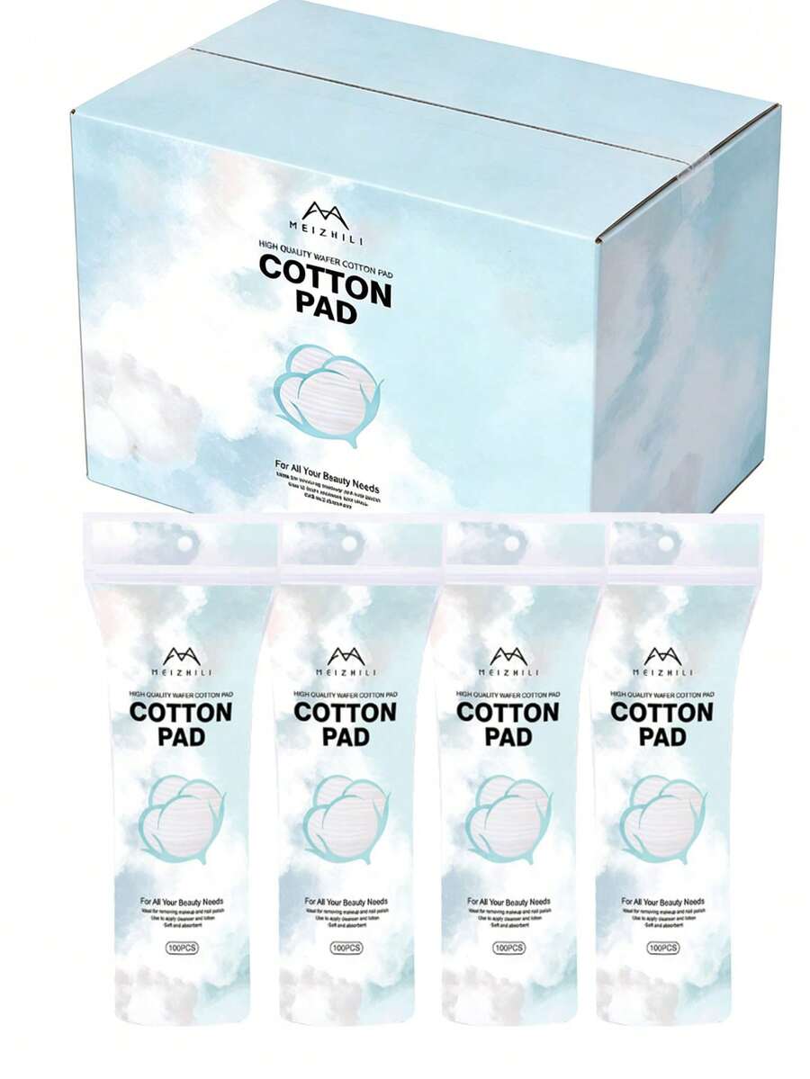 化妆用无绒棉垫，适用于面部、指甲、化妆、美甲、足疗 - 白色 - 查看 1