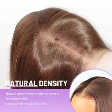 13x6 13x4 Bone Straight Lace Front Wig Pre Plucked Bye Bye Knots 200 Density Wig Natural Hairline Heat Resistant Human Frontal Hair Replacement Blended Hair Wigs For Women 26 Inch Long Brown Wig Daily Use - Brown - View 9