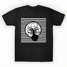 World - - Camiseta Oversize Impresa Unisex, Camiseta Gráfica Casual Negra Sólida, Top Esencial de Verano para Capas, S-3XL - Negro - Ver 1