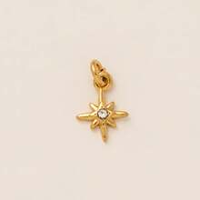 1pc New Fashionable Daily Gold Stainless Steel Star Rainbow Radiant Star Meteor Star Eye Pendant, Inlaid With Zirconia, Stainless Steel Plated With 18K Gold, Suitable For DIY Jewelry, Necklace, Bracelet Accessories, Earrings, Keychains, Bag Accessories, Women's Jewelry Accessories, Wallet Accessories, Pendants, Stainless Steel DIY Accessories - Multicolor - View 15