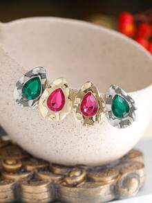 1 Pair Fashionable Sexy Goddess Earrings, Green Teardrop Earrings Suitable For Women To Wear On Outings, Festivals, St. Patrick's Day - Earrings - View 4