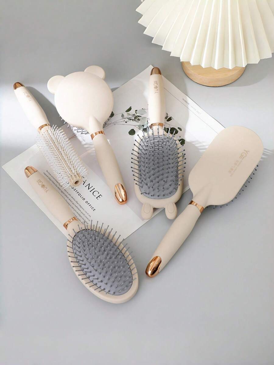 1 件装宽齿气垫头皮按摩梳，干湿两用，搭配去角质刷，空心梳，适用于美发沙龙及所有发质