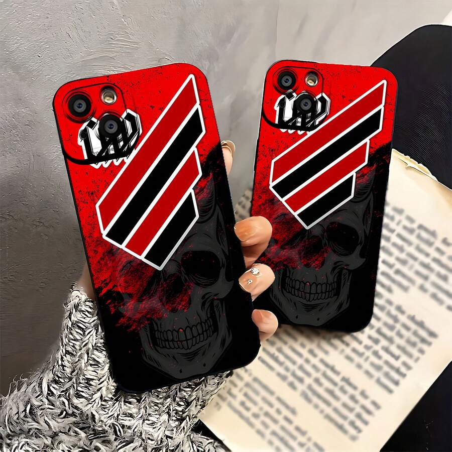 Logotipo de calavera rojo y negro con la marca CAP. Esta elegante funda es compatible con Samsung, Apple, OPPO, , etc. Fabricada en TPU flexible, resistente a golpes y arañazos, ofrece una excelente protección contra caídas y un agarre cómodo. Es un regalo ideal para familiares, amigos y seres queridos, y una opción perfecta para festivales. Fundas para iPhone, San Valentín, , fundas para hombre, celulares y accesorios, funda negra para teléfono. - Negro - Ver 1