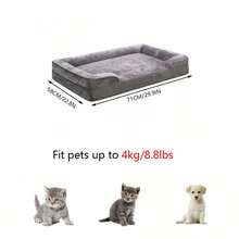 Disponible en 4 tamaños. Cama para perros supersuave y cómoda, hecha de poliéster afelpado. Un cálido sofá de invierno para mascotas, ideal para perros de razas pequeñas y grandes. Cojines cálidos y gruesos que no requieren montaje, aptos para gatos y perros. - Gris Oscuro - Ver 11