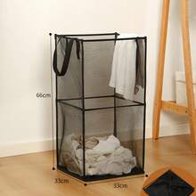 这款可折叠网状洗衣篮，开口大且透气，并带有侧袋，方便取用衣物。它可折叠，节省空间，是小空间洗衣和家居收纳的理想之选。轻巧耐用，黑色单层设计，非常适合宿舍、公寓、洗衣房以及季节性收纳需求。网状通风设计，方便空气流通和快速查看衣物。 - 彩色 - 查看 13