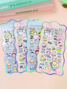 3D立体透明贴纸，融合了可爱的日系设计、梦幻甜美的少女风格和简约美学，呈现出丰富多样的艺术性和实用性图案元素。可重复使用的高粘性背胶，方便无痕粘贴。 - 彩色 - 查看 6